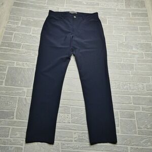 Willy Golf Pants Performance Chinos Stretch Fit 5-pocket Mens 36x33 Navy Blue